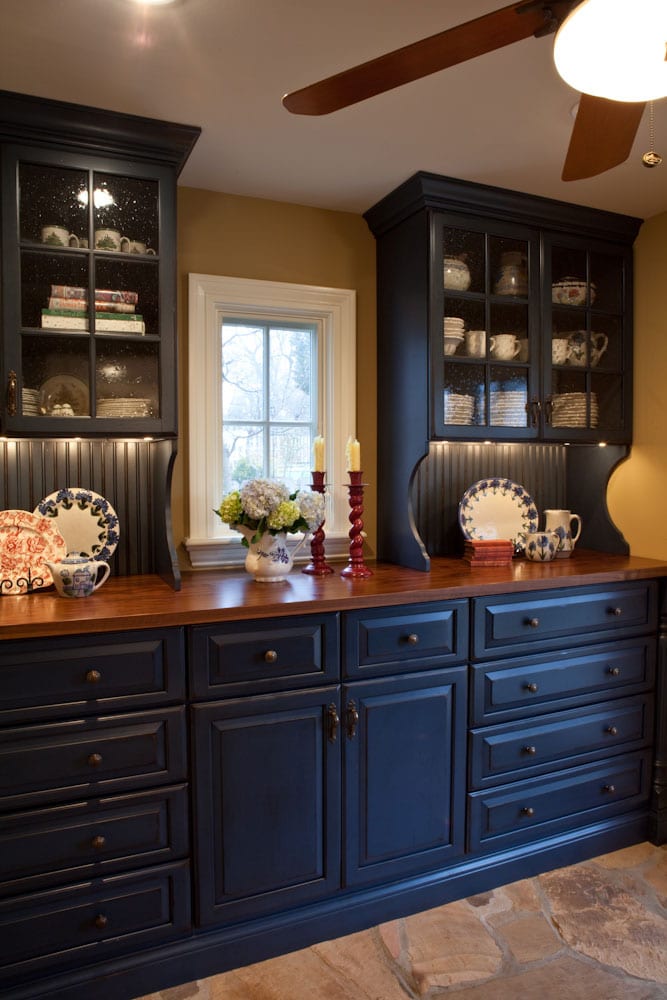 kitchen remodel blue cabinets