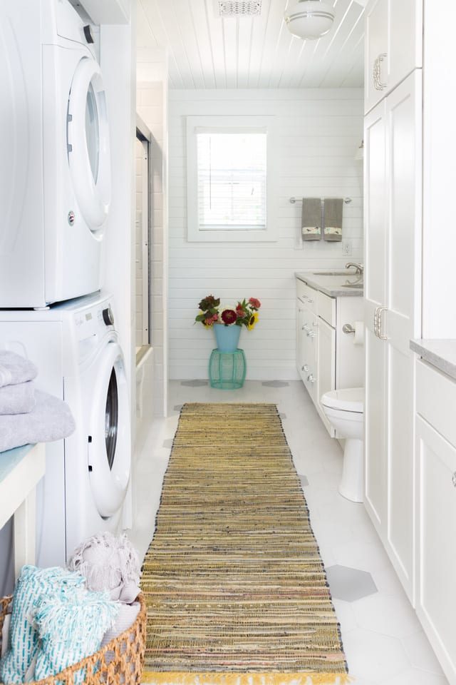 cottage bathroom remodel with laundry