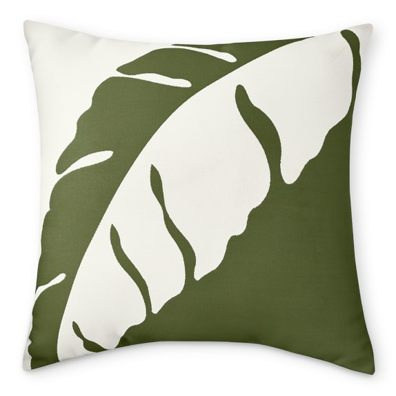 Outdoor pillow with leaf