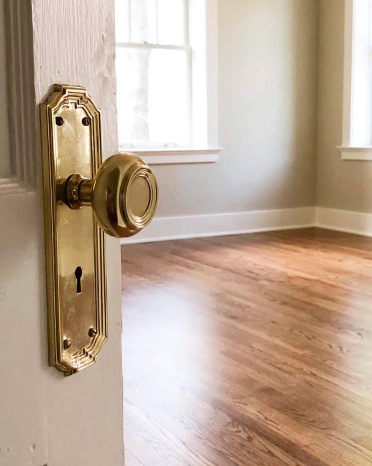 university city whole house rehab antique brass doorknob