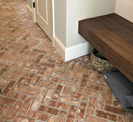 brick herrignbone floor