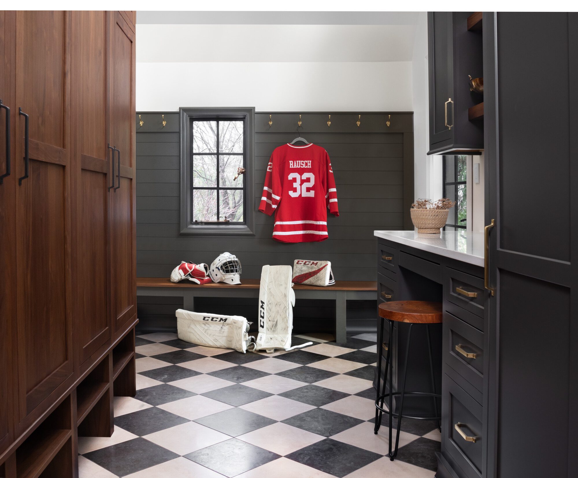 the mudroom of hockey players
