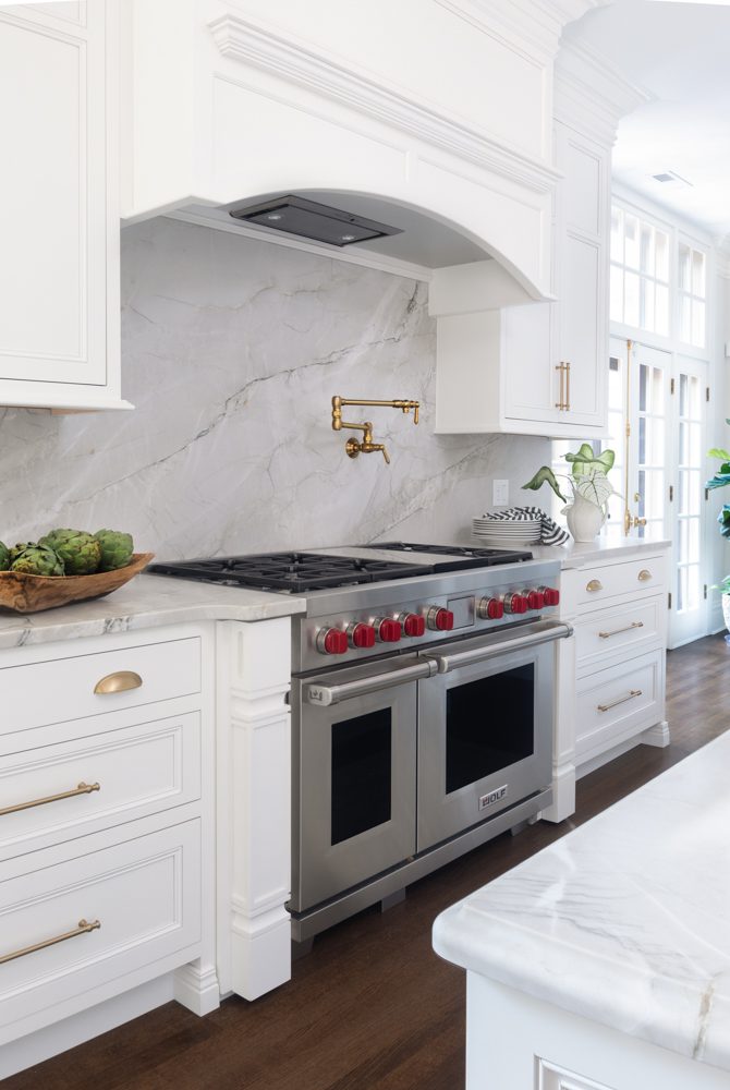 large oven in a large white kitchen