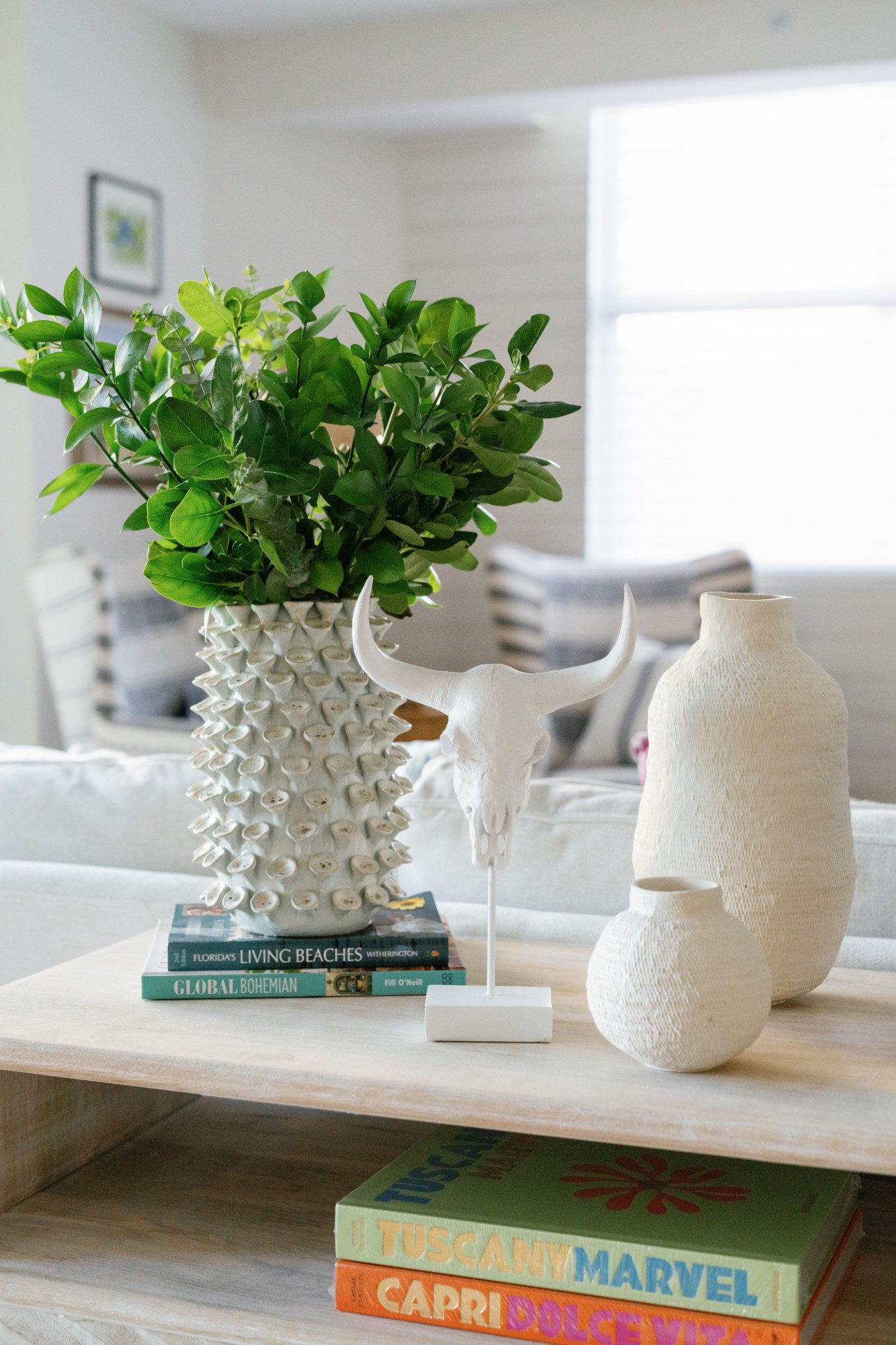 simple decor on a side table