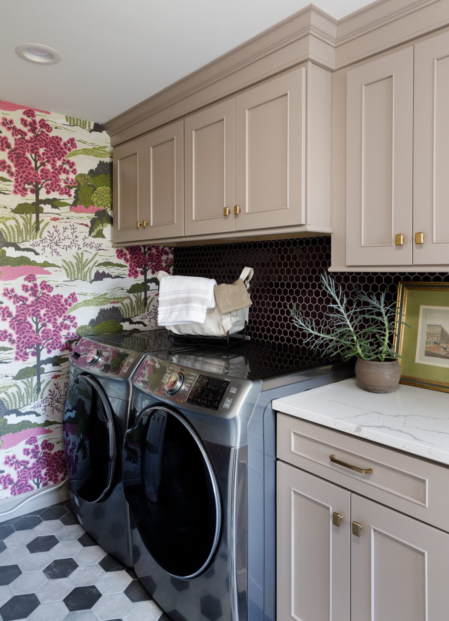 laundry room full of color and patterns