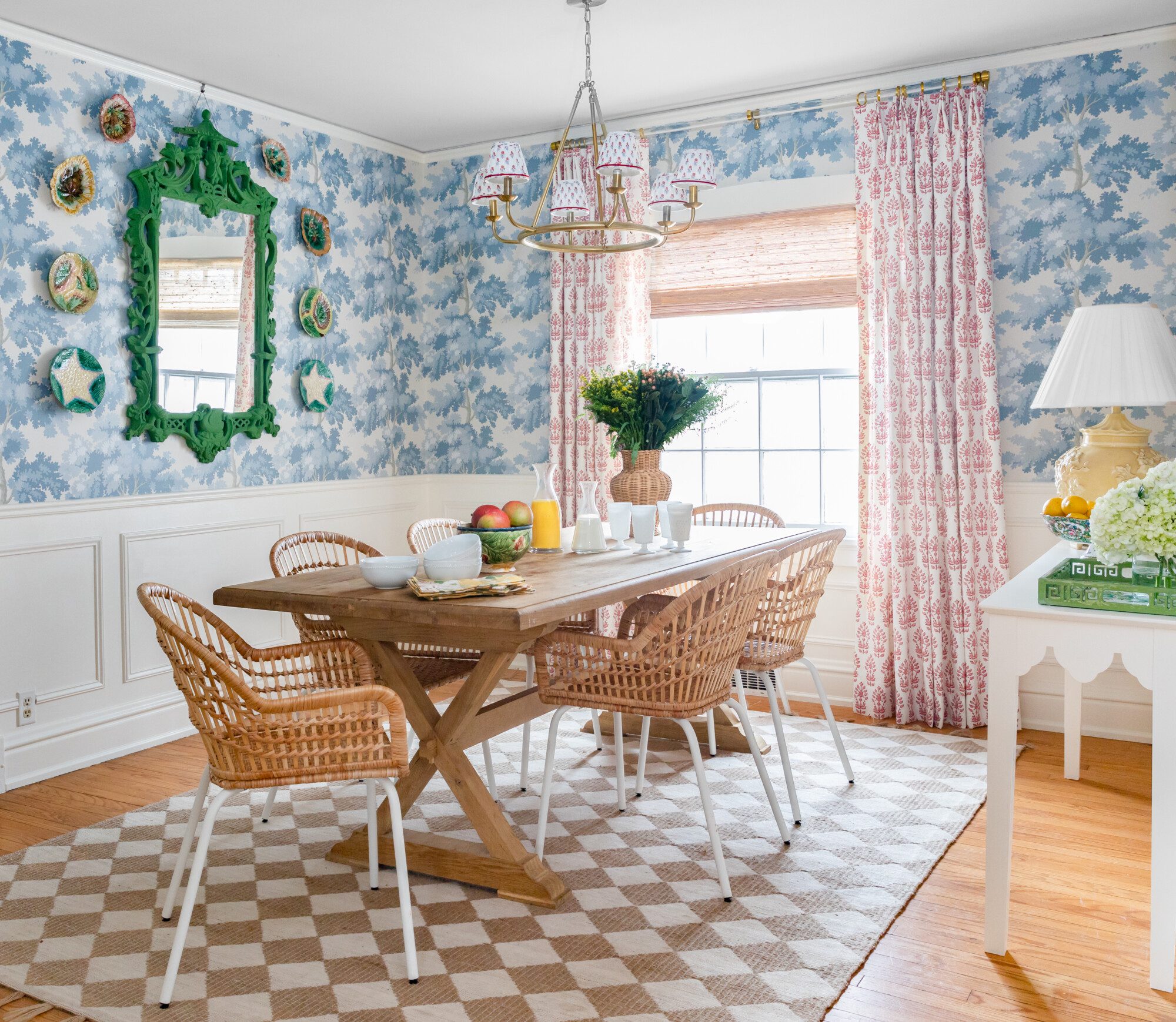 the whimsical use of color really make this room pop!