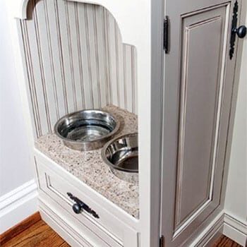 Built-In-Pet-Bowls built in pet feeding cabinet