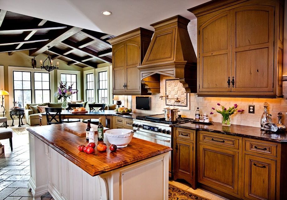 Kitchen Remodel with wood and beams