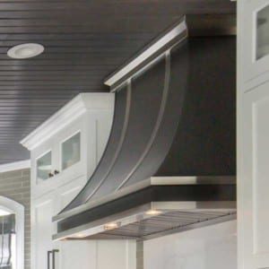 Black and silver stove hood