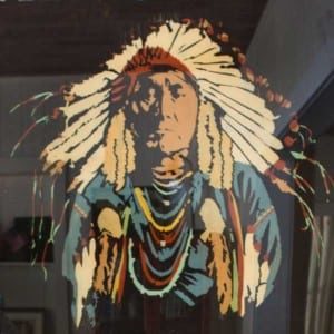 close up of a Native American piece of artwork